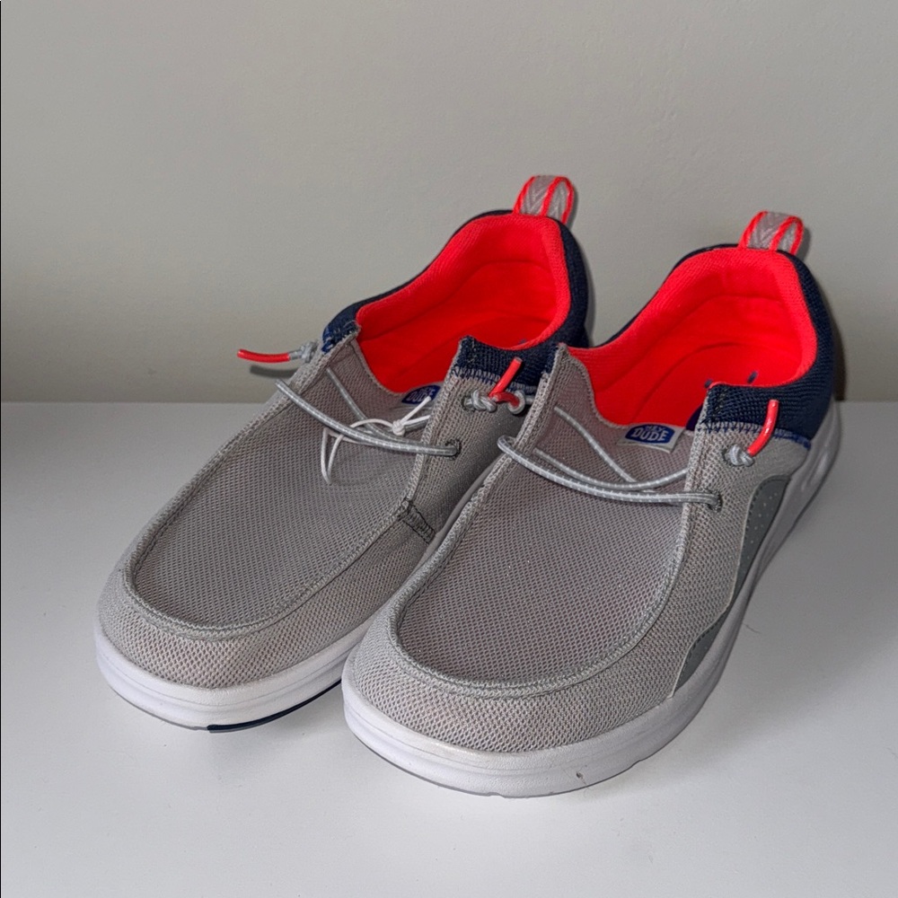 Hey Dude Gray and Navy Boat Shoes Size J5